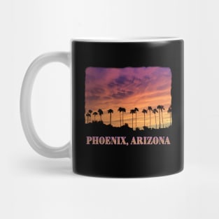 Phoenix, Arizona - Palm Trees, Sunset, scenic Mug